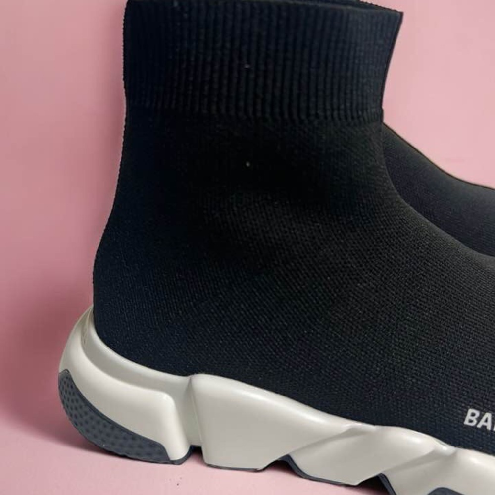 Balenciaga Speed Trainers Black White Sneaker Women Size 9 Runner Platform Orig. - Picture 4 of 10